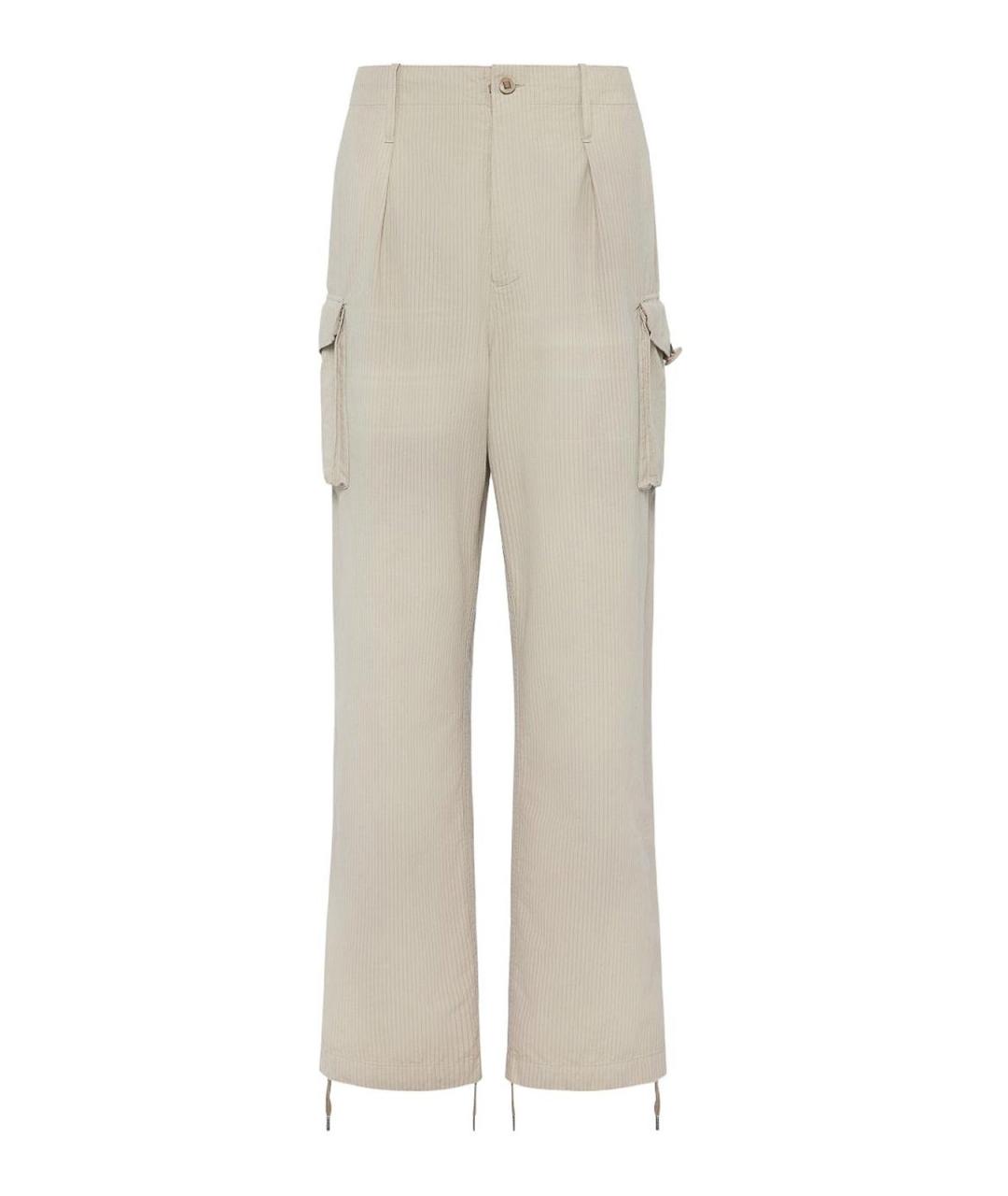 MAISON MARGIELA Коричневые хлопковые повседневные брюки, фото 1