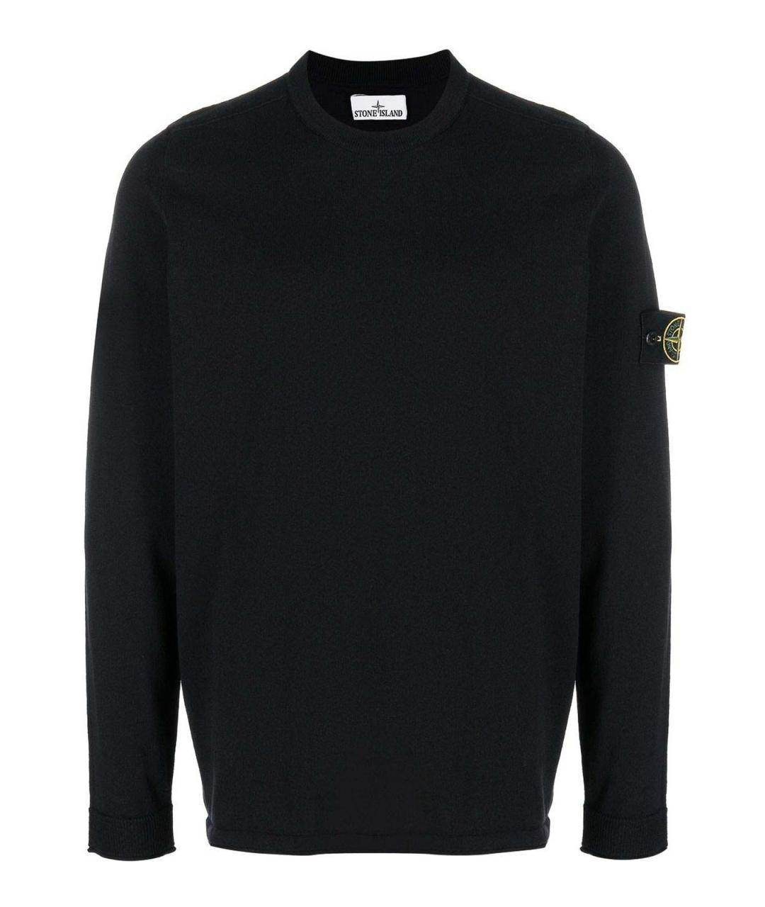STONE ISLAND Темно-синий хлопковый джемпер / свитер, фото 1