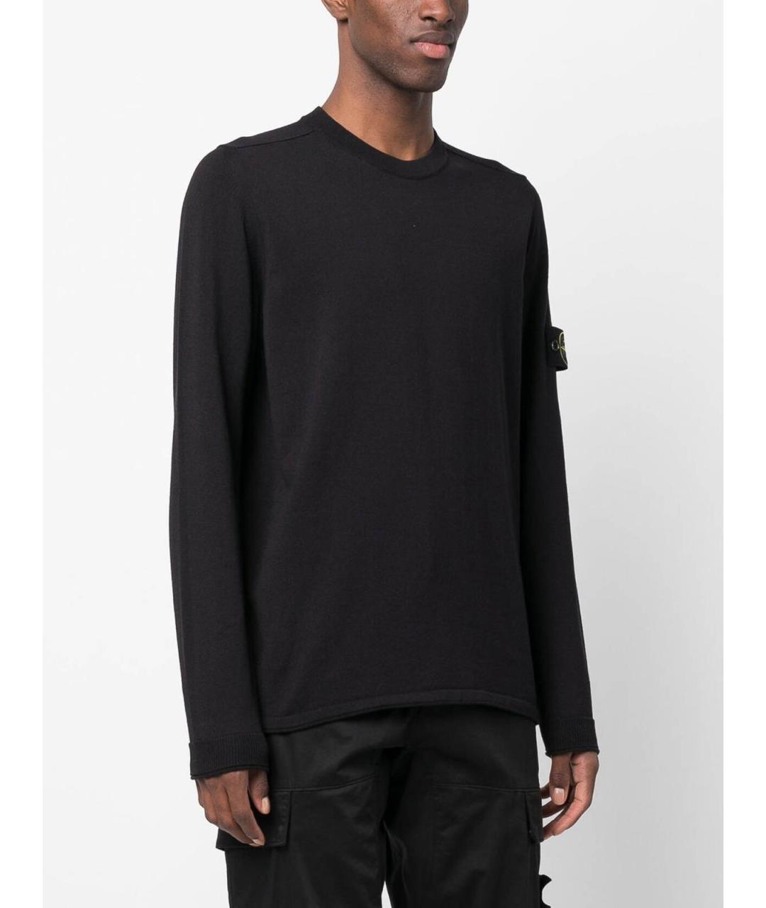 STONE ISLAND Темно-синий хлопковый джемпер / свитер, фото 4