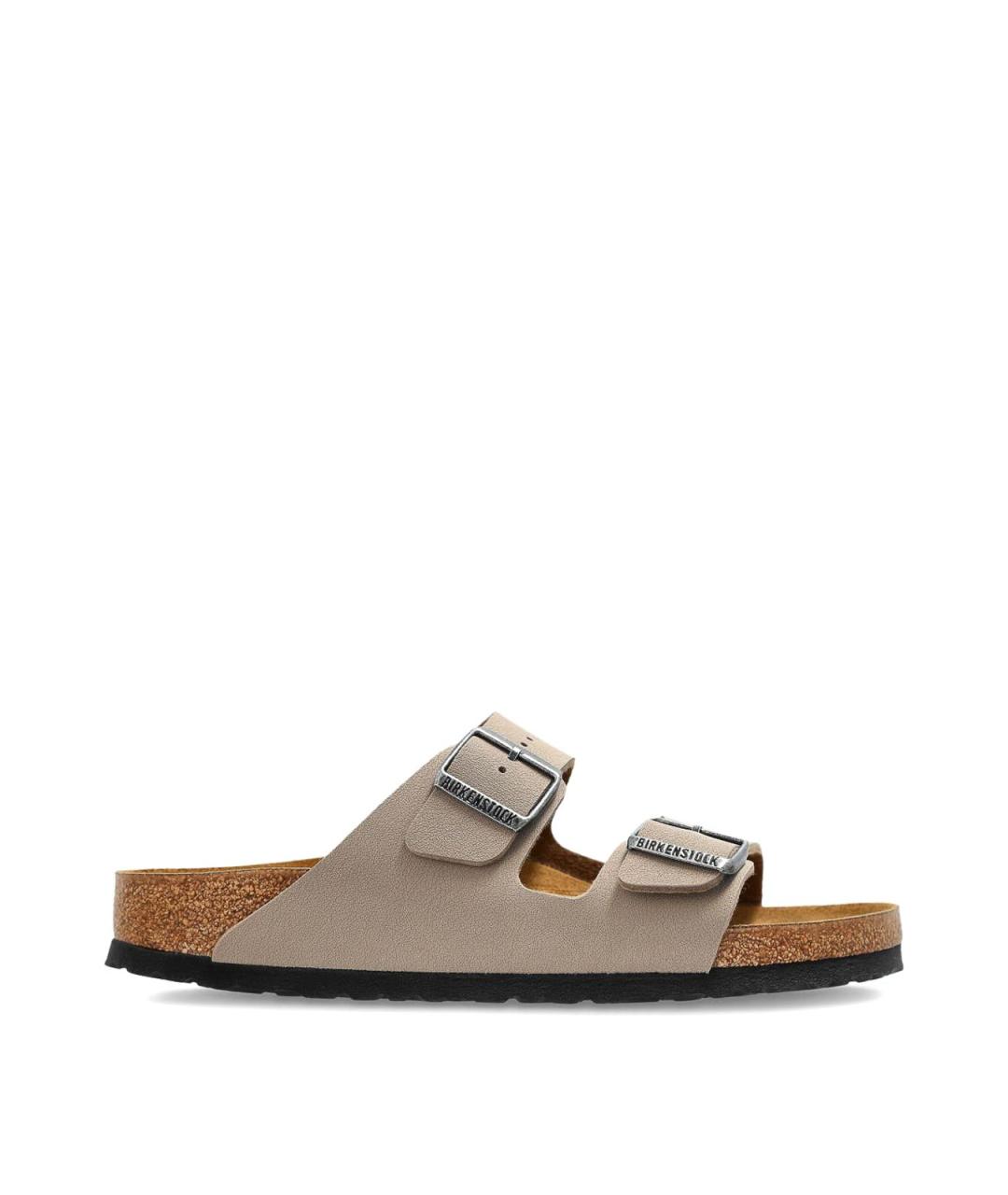 BIRKENSTOCK Бежевые кожаные шлепанцы, фото 1
