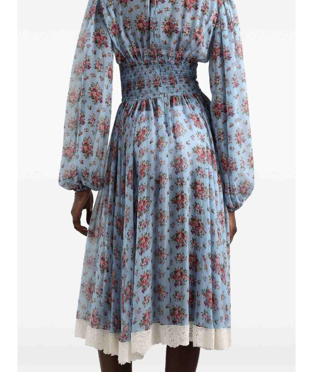 DOLCE&GABBANA Голубое хлопковое повседневное платье, фото 4