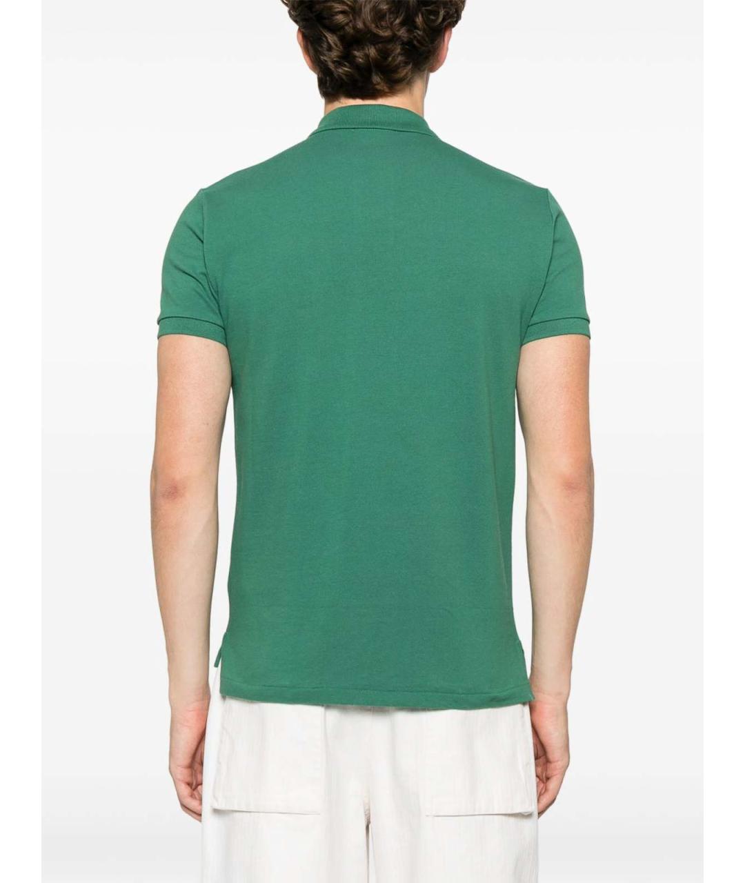 POLO RALPH LAUREN Зеленое хлопковое поло с коротким рукавом, фото 3