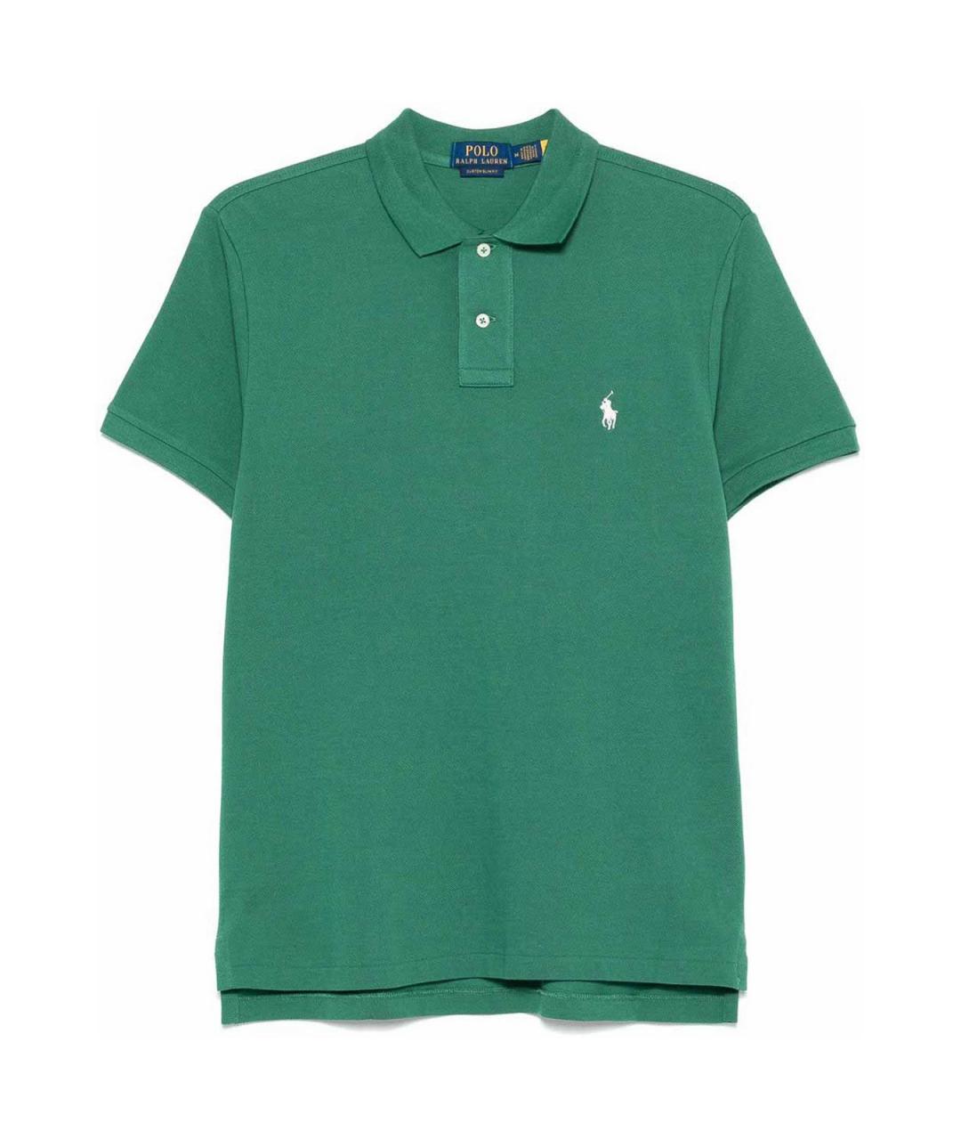 POLO RALPH LAUREN Зеленое хлопковое поло с коротким рукавом, фото 1