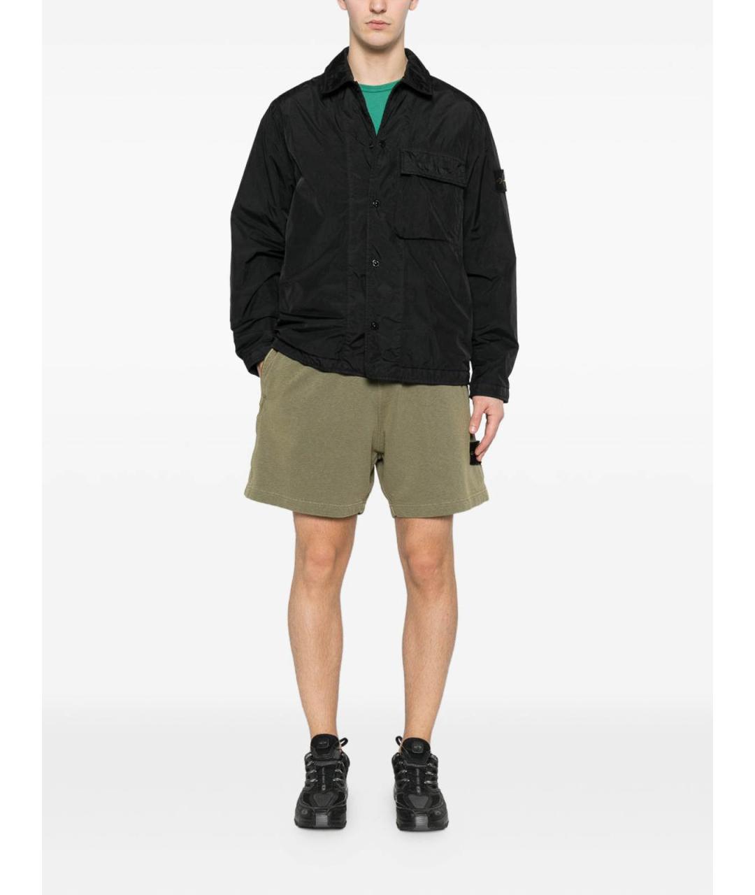 STONE ISLAND Зеленые хлопковые шорты, фото 5