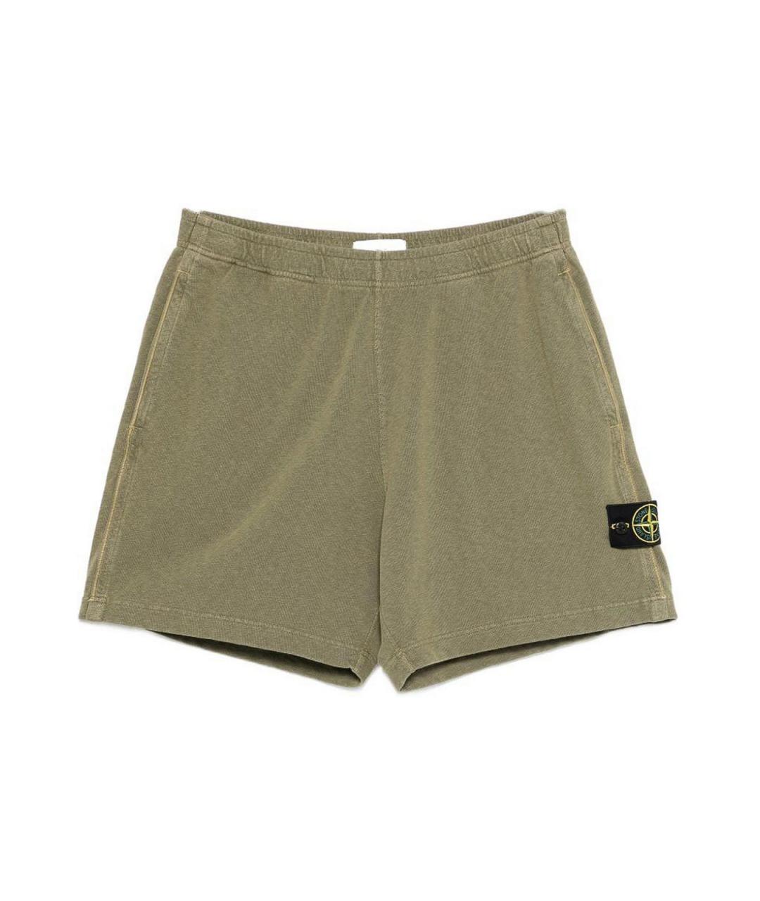 STONE ISLAND Зеленые хлопковые шорты, фото 1
