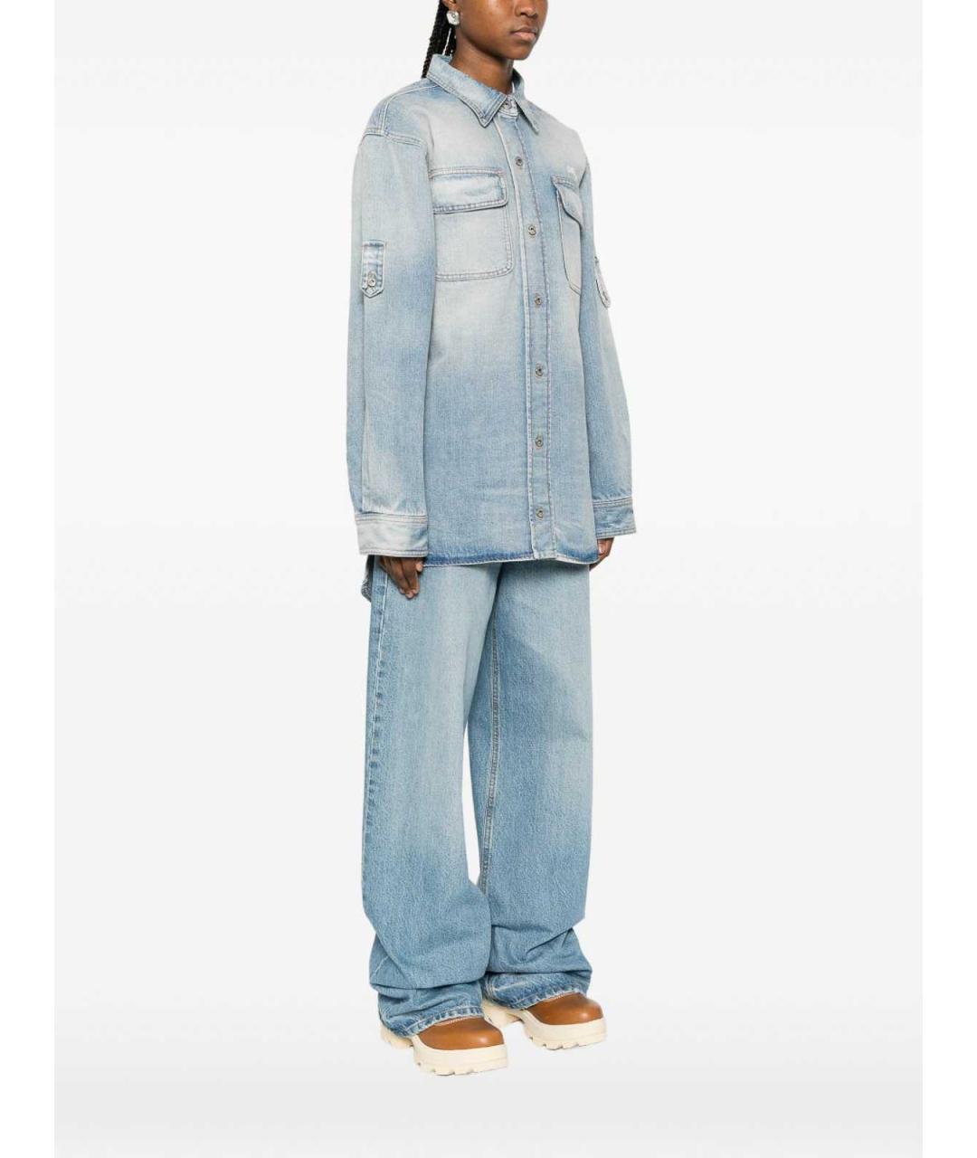 OFF-WHITE Голубая хлопковая рубашка, фото 4