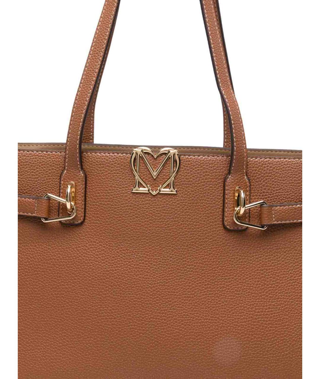 LOVE MOSCHINO Коричневая кожаная сумка тоут, фото 5