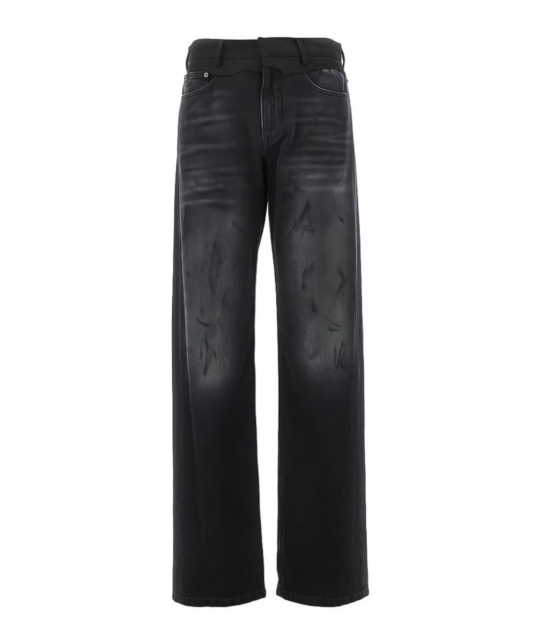 MM6 MAISON MARGIELA Синие хлопковые прямые джинсы, фото 1