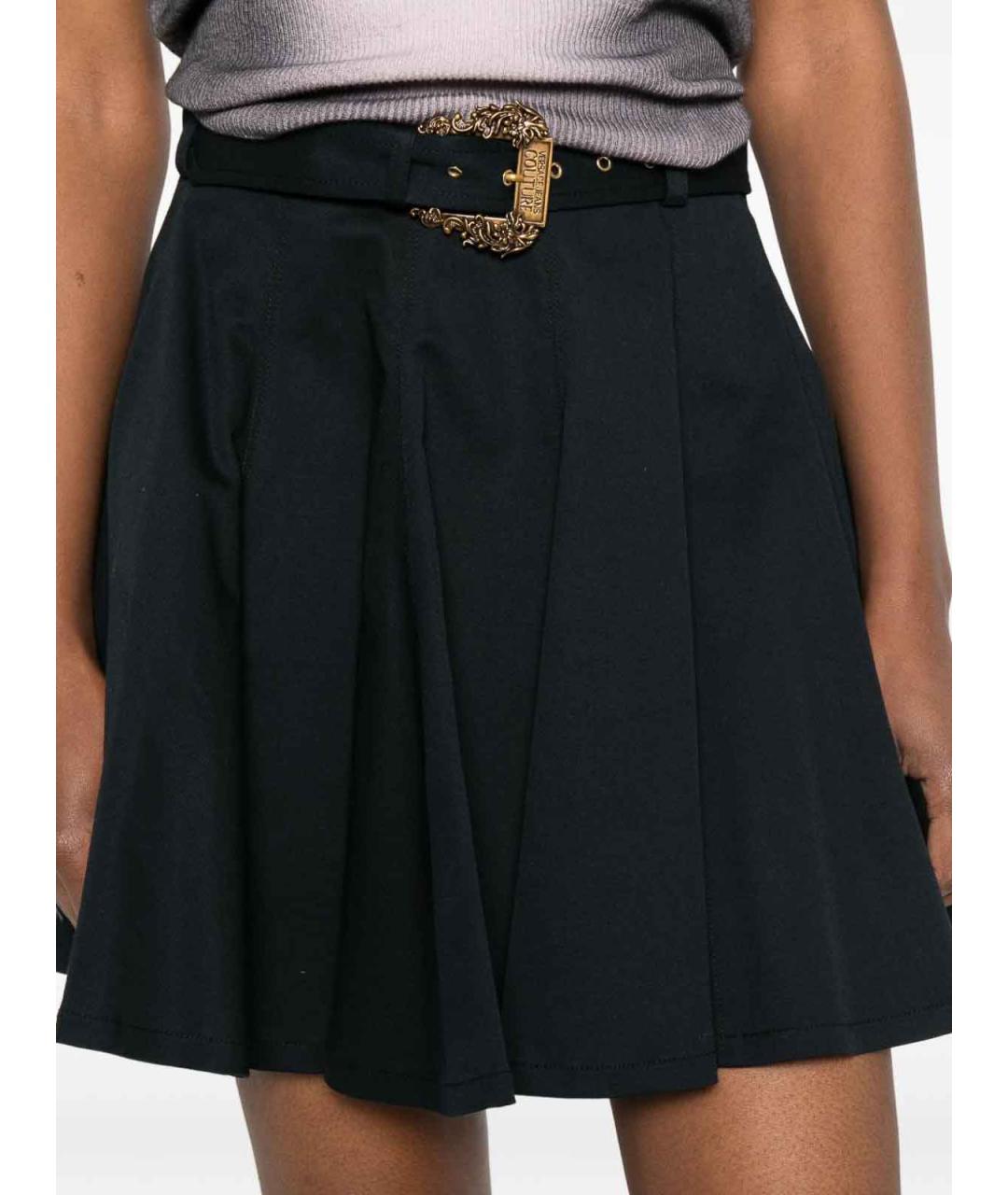 VERSACE JEANS COUTURE Черная хлопковая юбка мини, фото 2