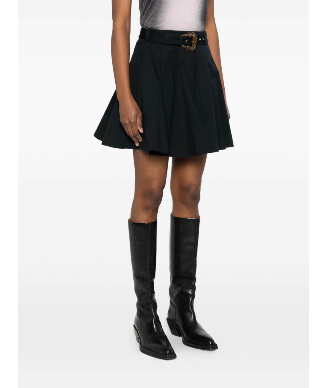 VERSACE JEANS COUTURE Черная хлопковая юбка мини, фото 4
