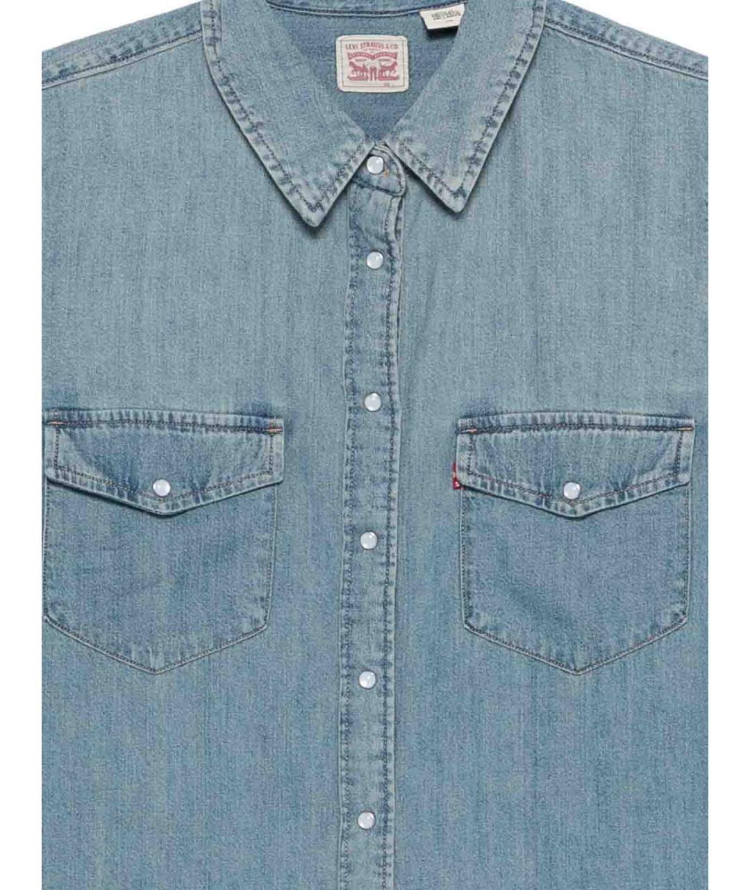 LEVI'S Голубая хлопковая рубашка, фото 3