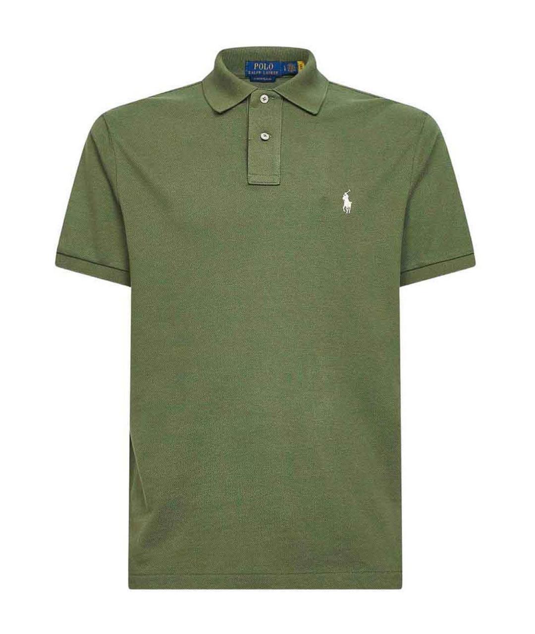 POLO RALPH LAUREN Зеленое хлопковое поло с коротким рукавом, фото 1