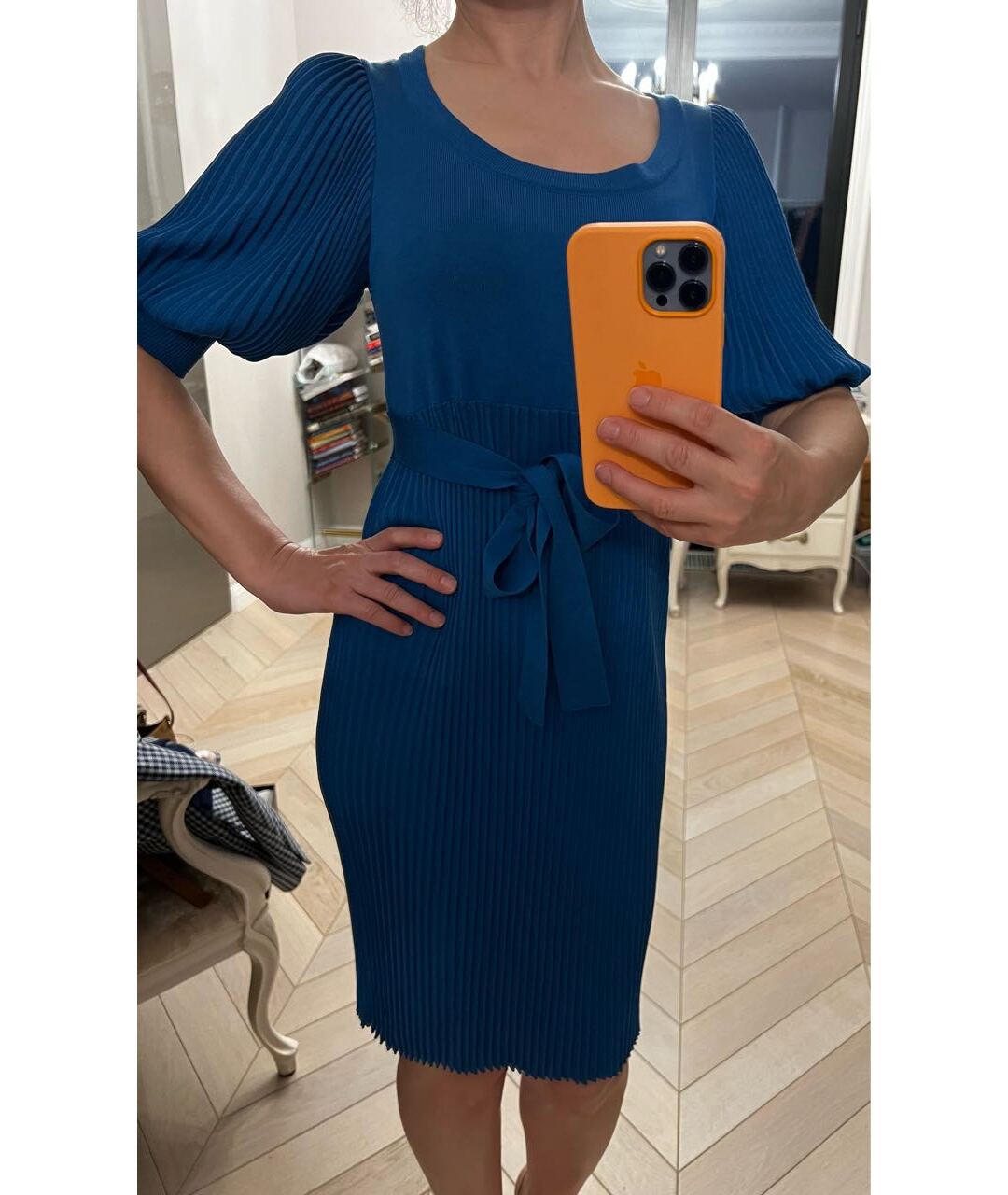 ESCADA Синее шелковое платье, фото 6