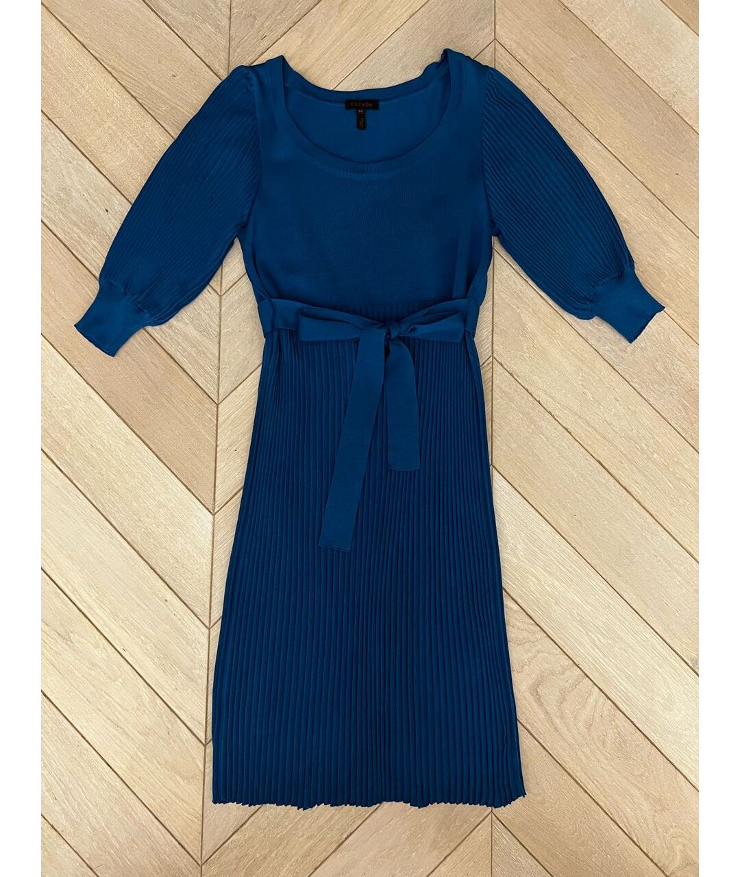 ESCADA Синее шелковое платье, фото 7