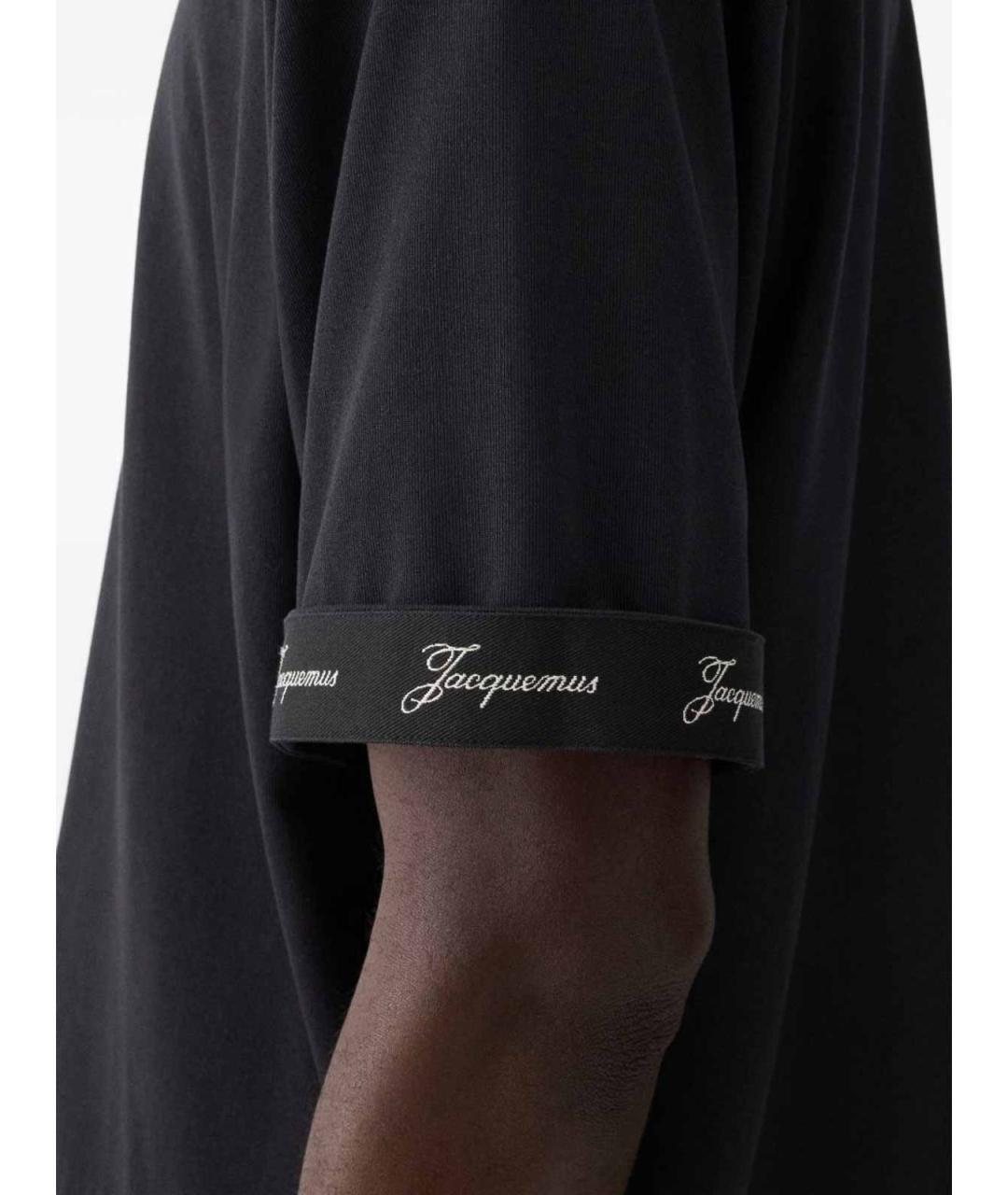 JACQUEMUS Черная хлопко-полиэстеровая футболка, фото 4