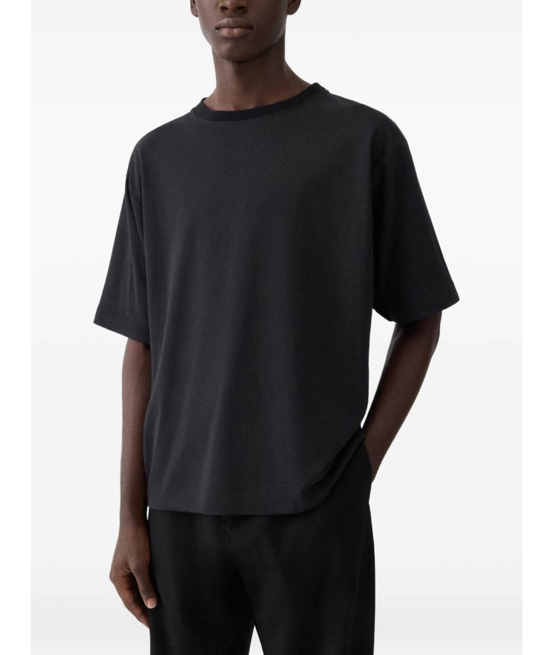 JACQUEMUS Черная хлопко-полиэстеровая футболка, фото 3