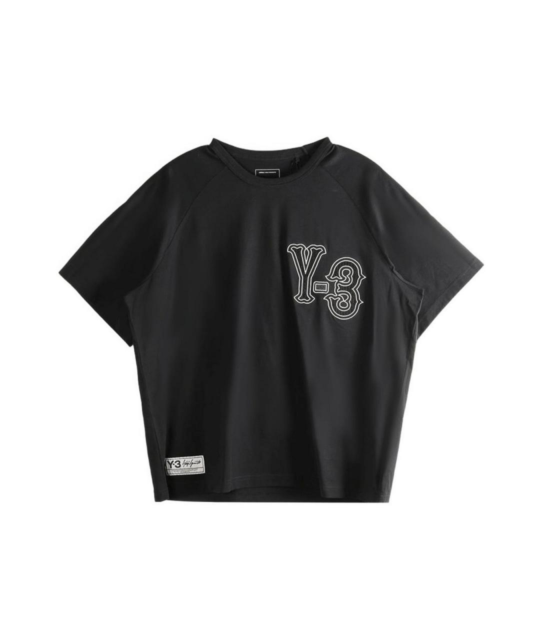 Y-3 Черная хлопковая футболка, фото 1