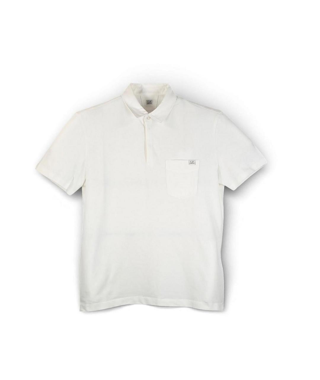 CP COMPANY Белое хлопковое поло с коротким рукавом, фото 1