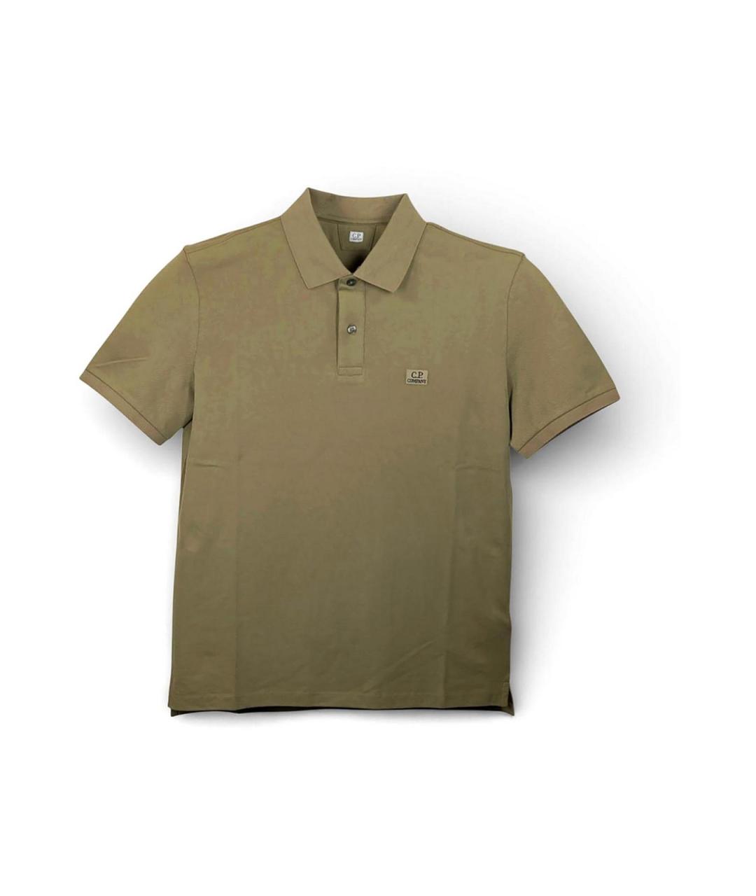 CP COMPANY Зеленое хлопковое поло с коротким рукавом, фото 1
