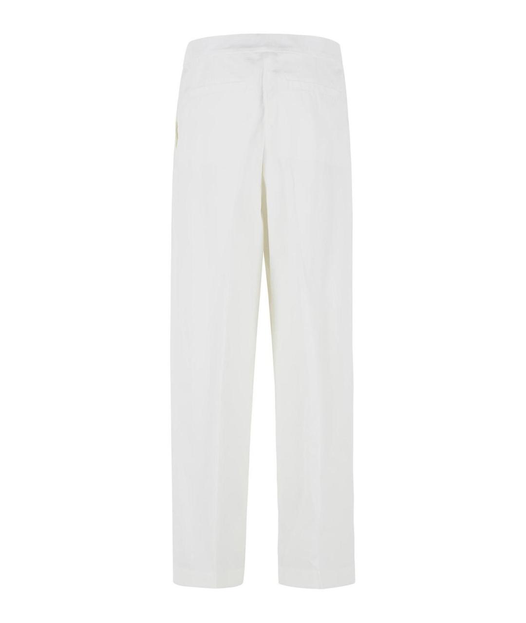 JIL SANDER Белые хлопковые прямые брюки, фото 2