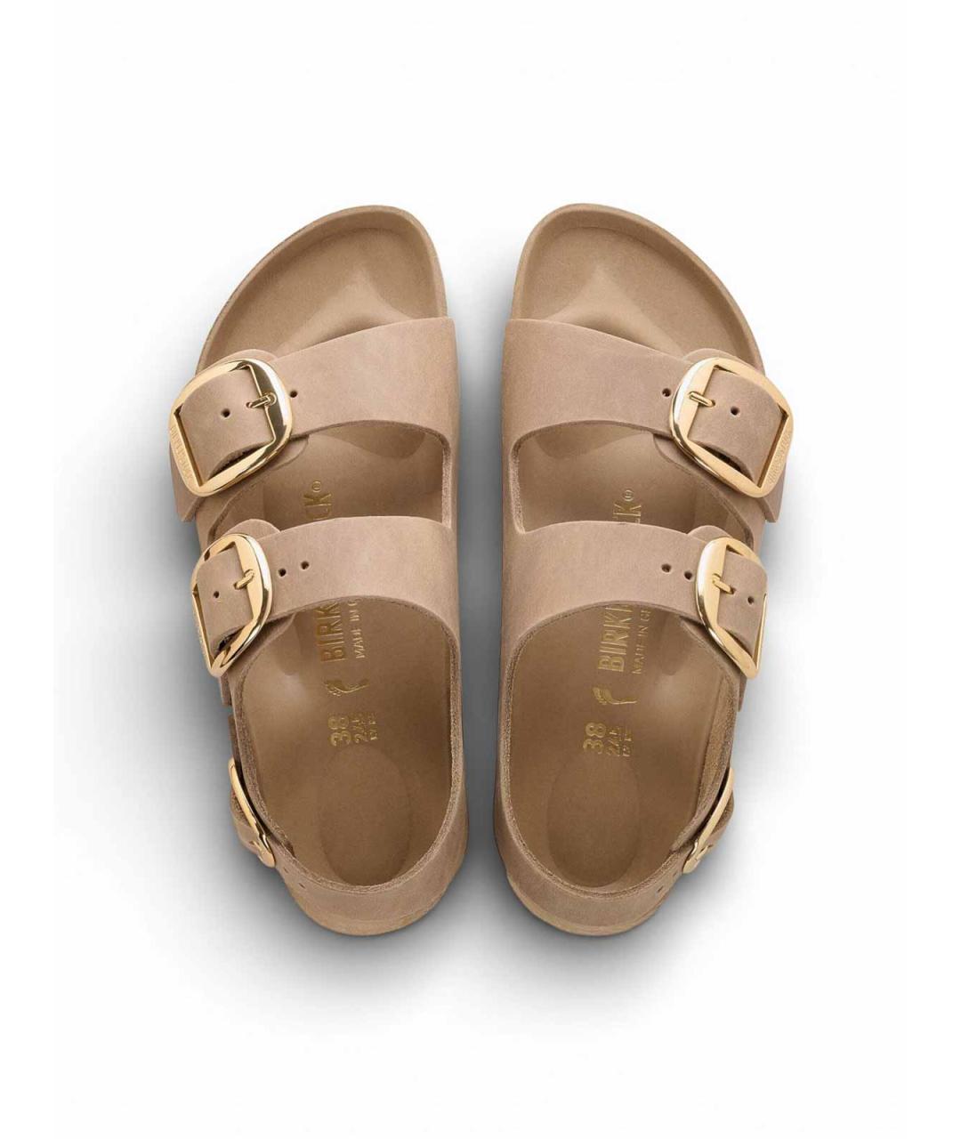 BIRKENSTOCK Коричневые кожаные сандалии, фото 3