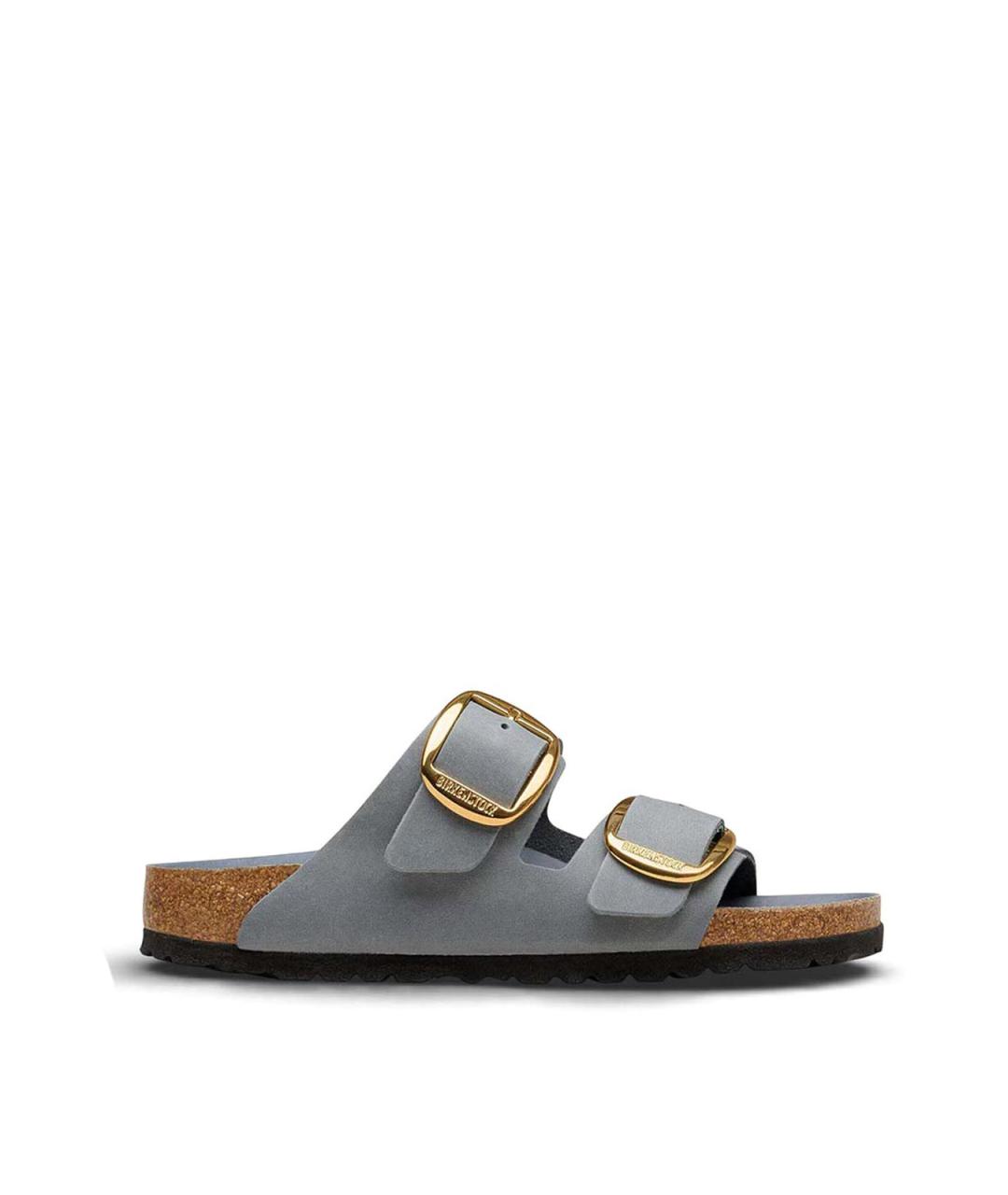BIRKENSTOCK Серые кожаные шлепанцы, фото 1