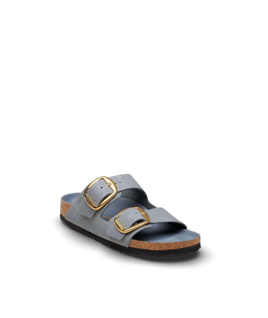 BIRKENSTOCK Серые кожаные шлепанцы, фото 2