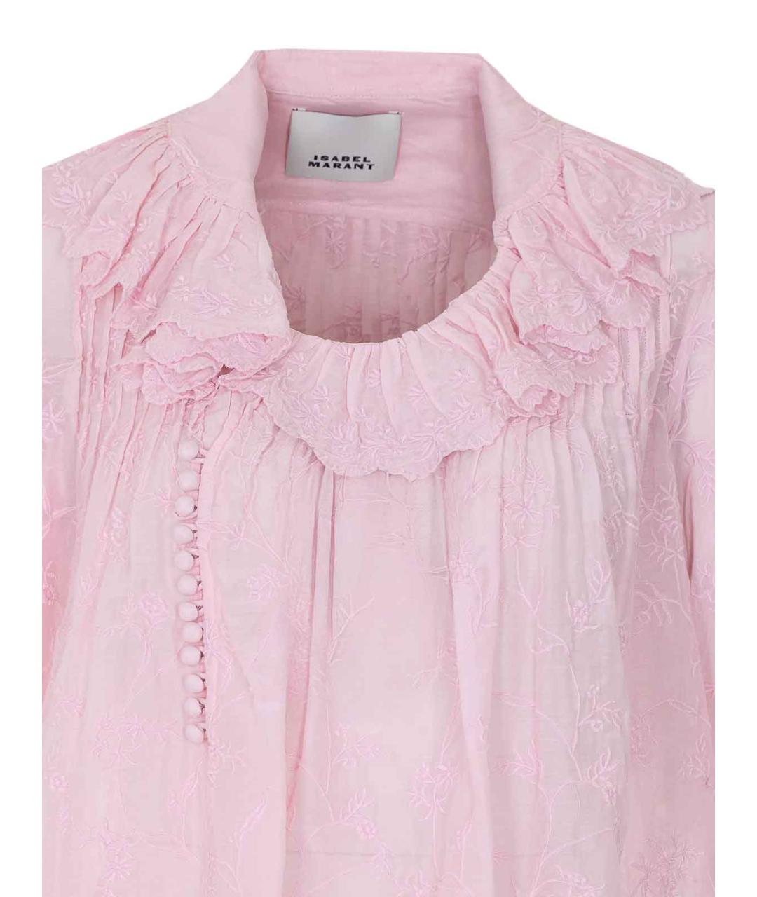 ISABEL MARANT Розовая хлопковая рубашка, фото 4