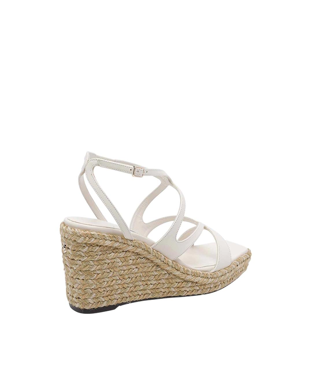 JIMMY CHOO Белые кожаные босоножки, фото 3