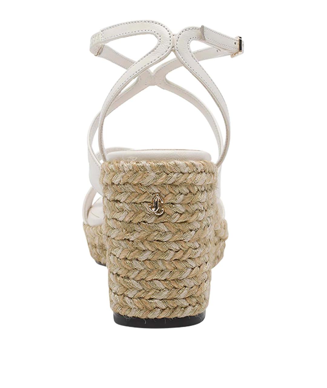 JIMMY CHOO Белые кожаные босоножки, фото 4