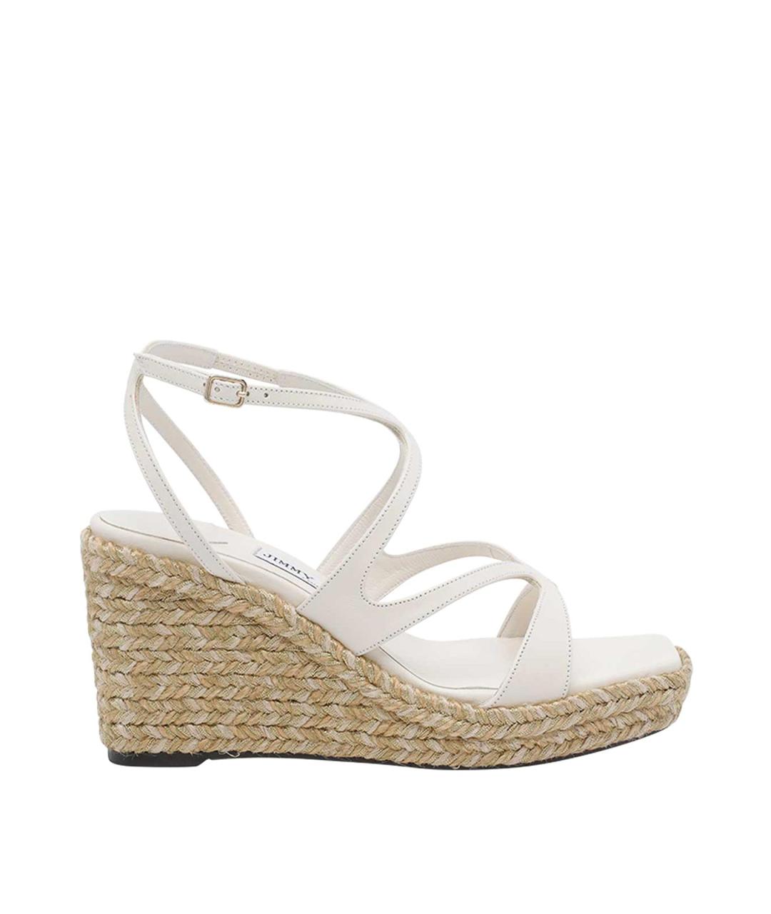 JIMMY CHOO Белые кожаные босоножки, фото 1