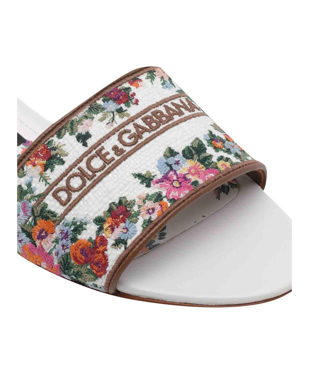 DOLCE&GABBANA Мульти текстильные шлепанцы, фото 4