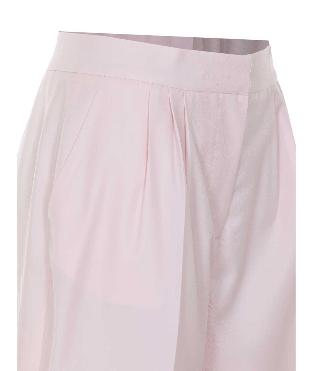 TWIN-SET Розовые хлопковые прямые брюки, фото 4
