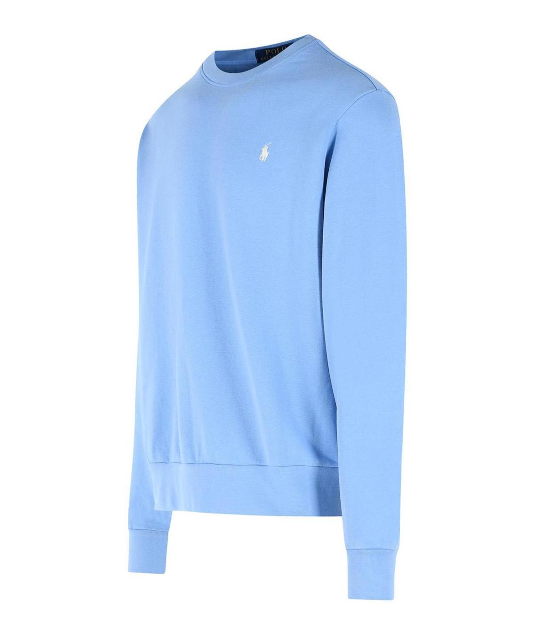 POLO RALPH LAUREN Голубой хлопковый джемпер / свитер, фото 3