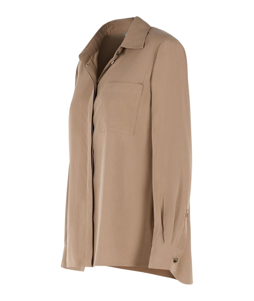 MAX MARA Бежевая шелковая рубашка, фото 3