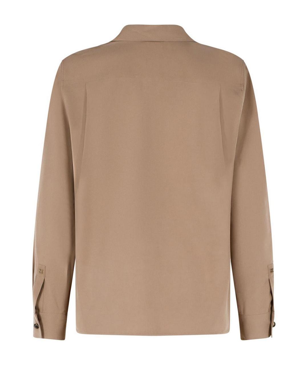 MAX MARA Бежевая шелковая рубашка, фото 2