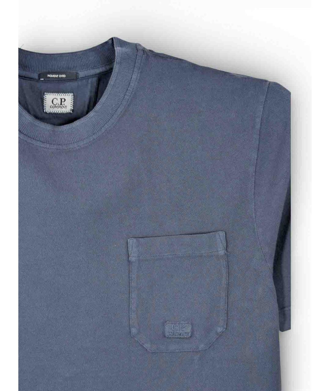 CP COMPANY Синяя хлопковая футболка, фото 3