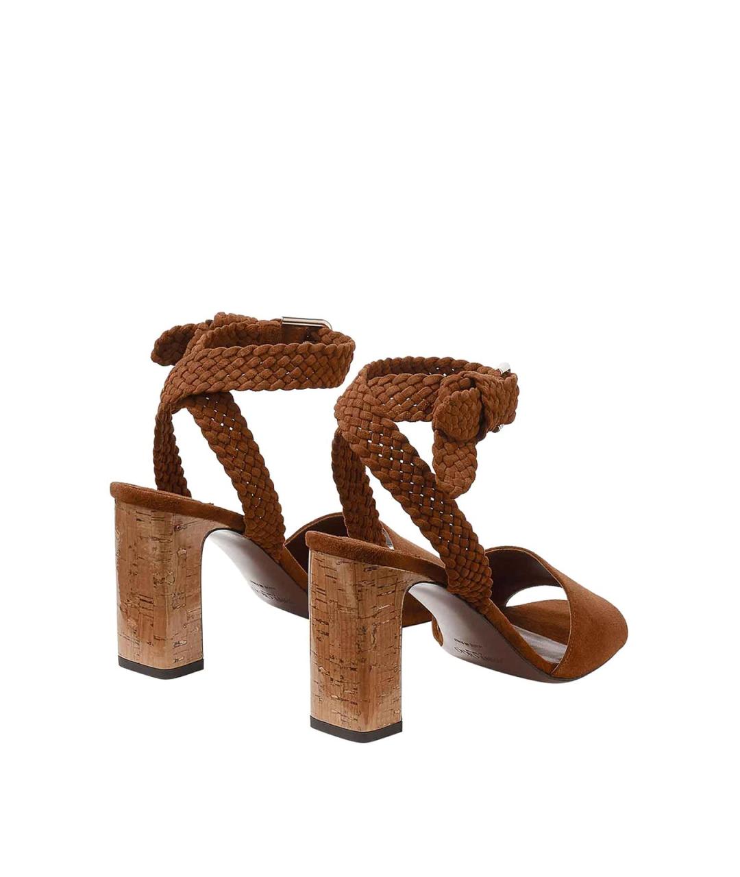 JIMMY CHOO Коричневые замшевые босоножки, фото 3