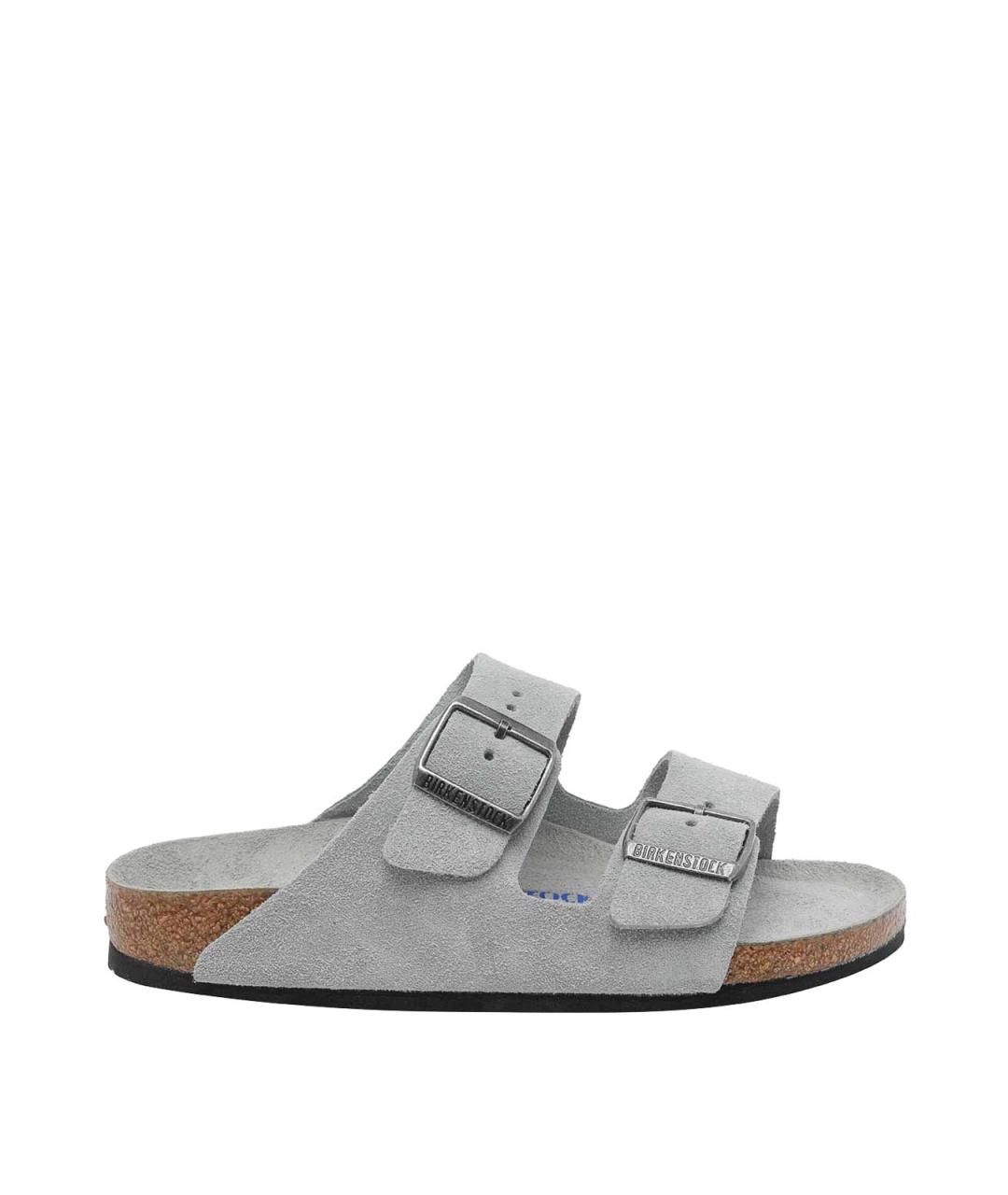 BIRKENSTOCK Серые замшевые шлепанцы, фото 1