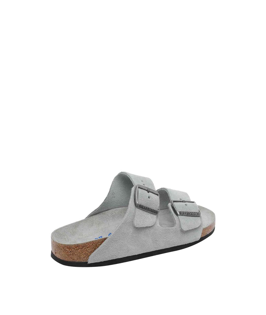 BIRKENSTOCK Серые замшевые шлепанцы, фото 3