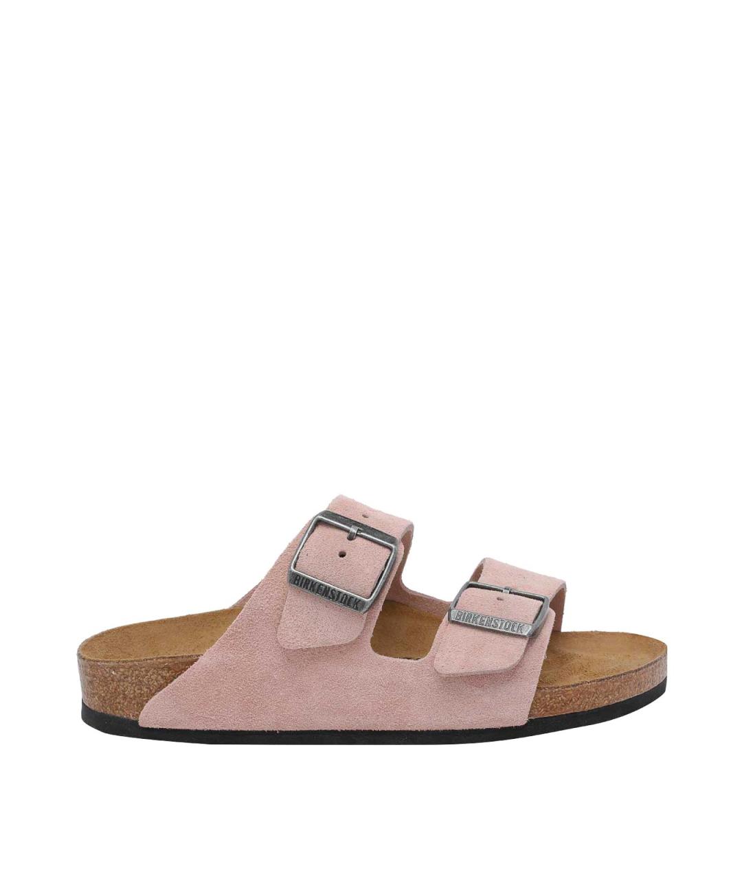 BIRKENSTOCK Розовые замшевые шлепанцы, фото 1