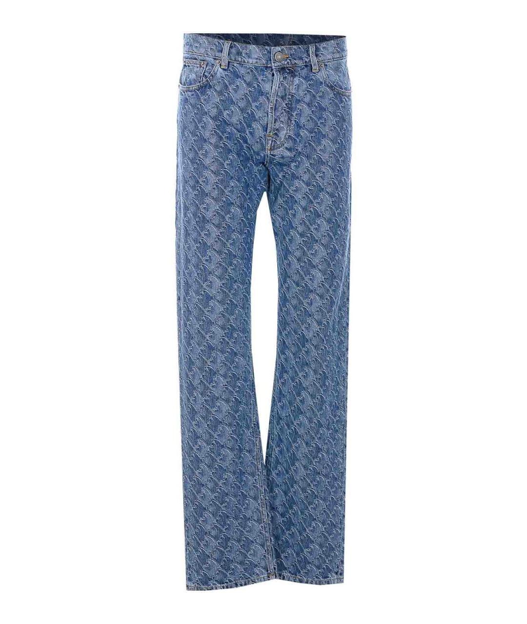 LANVIN Синие хлопковые прямые джинсы, фото 1