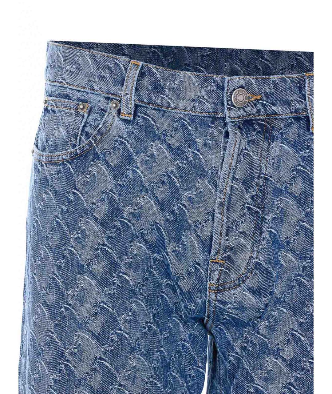 LANVIN Синие хлопковые прямые джинсы, фото 4