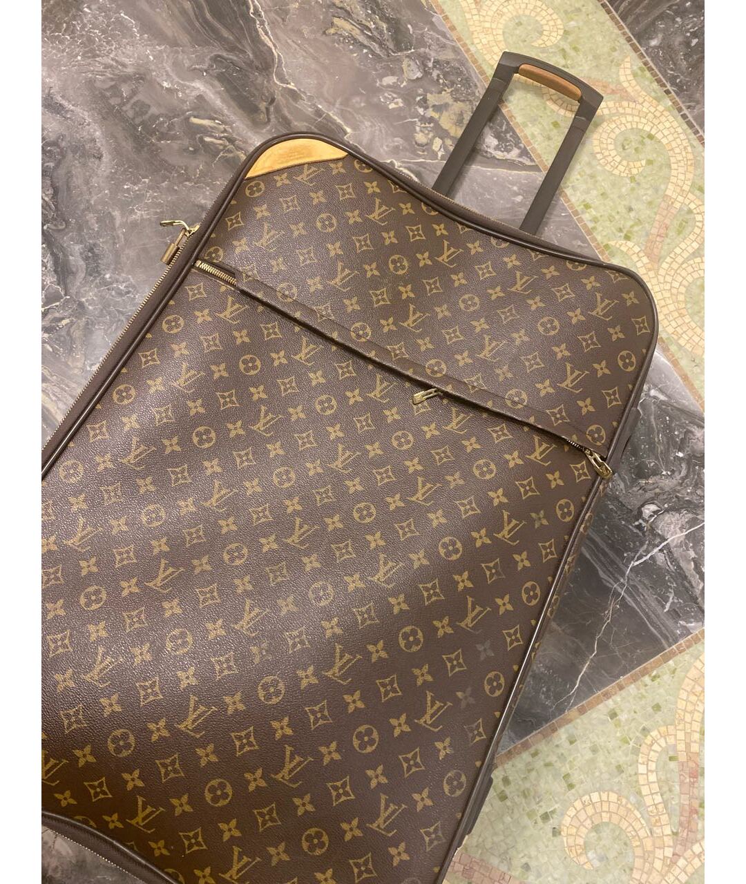 LOUIS VUITTON Коричневая кожаная дорожная/спортивная сумка, фото 6