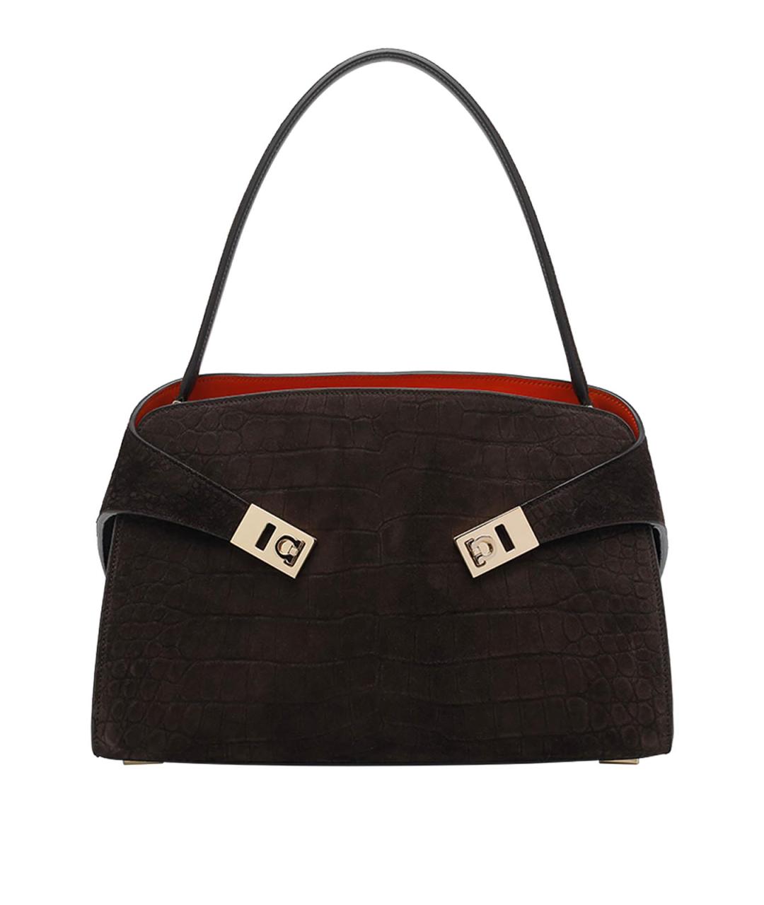 FERRAGAMO Коричневая кожаная сумка тоут, фото 1