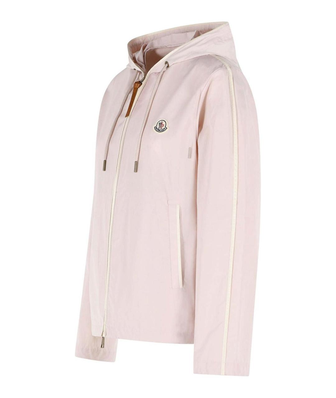 MONCLER Розовая полиэстеровая куртка, фото 3