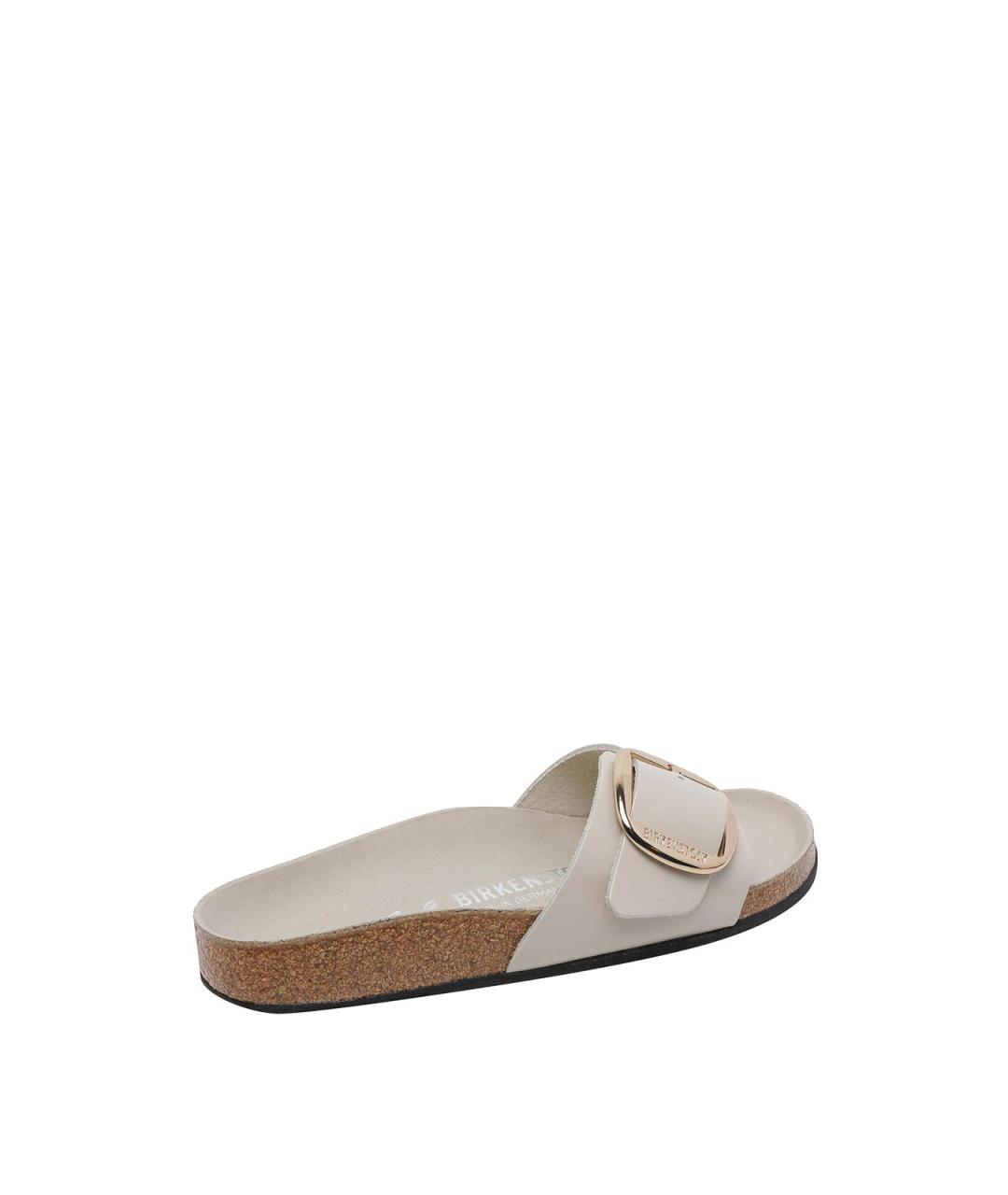 BIRKENSTOCK Бежевые кожаные шлепанцы, фото 3