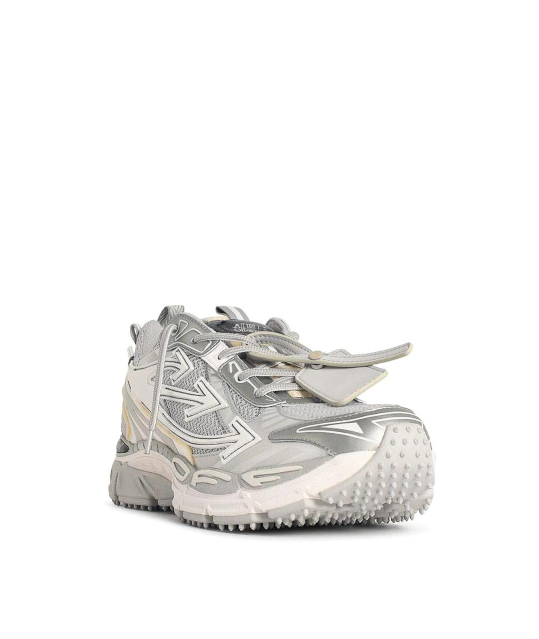 OFF-WHITE Серые резиновые низкие кроссовки / кеды, фото 2