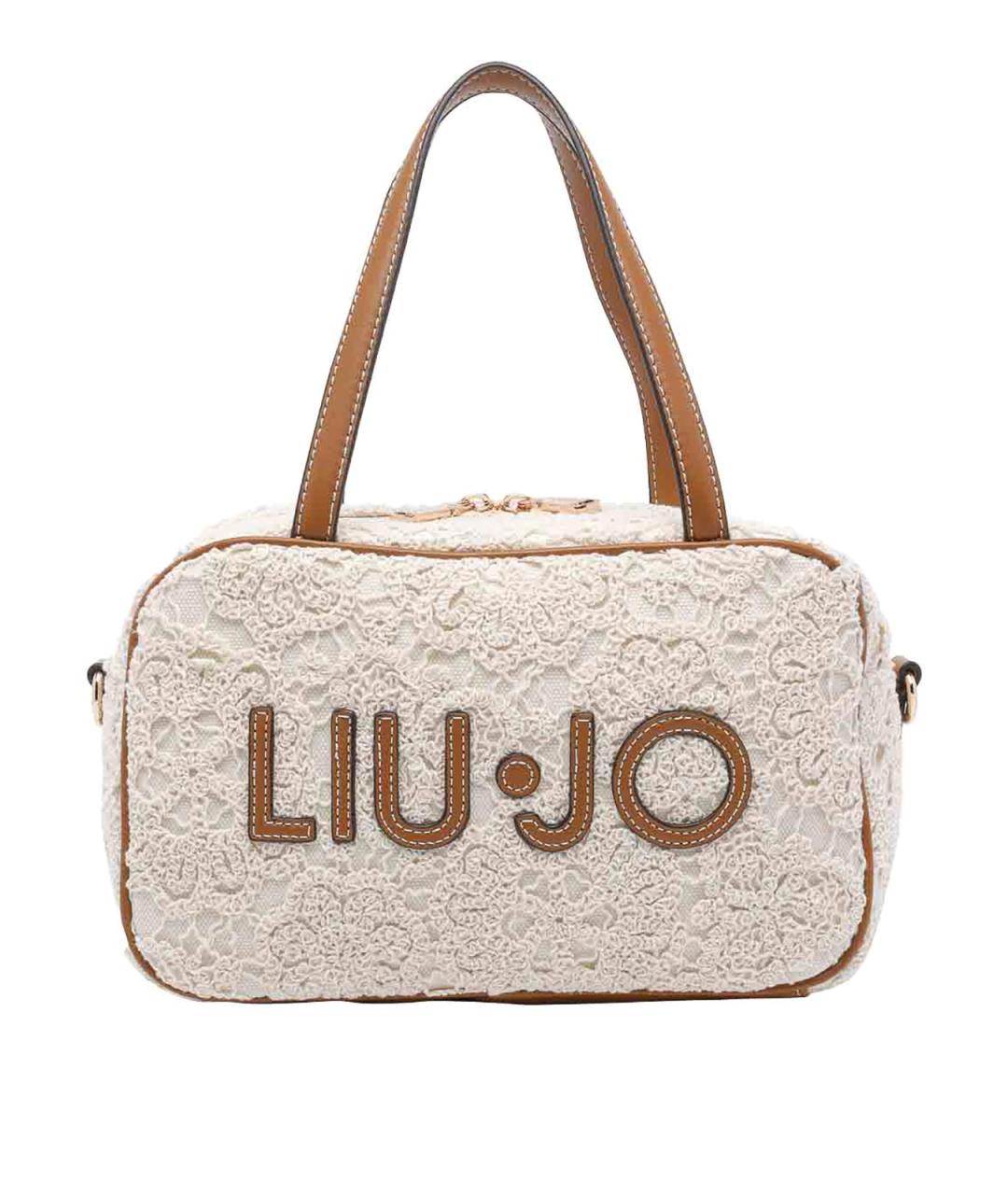 LIU JO Бежевая хлопковая сумка через плечо, фото 1