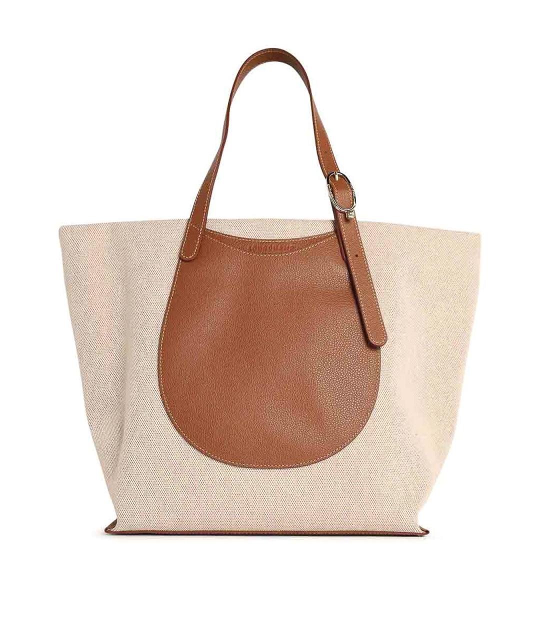 LONGCHAMP Коричневая тканевая сумка тоут, фото 1